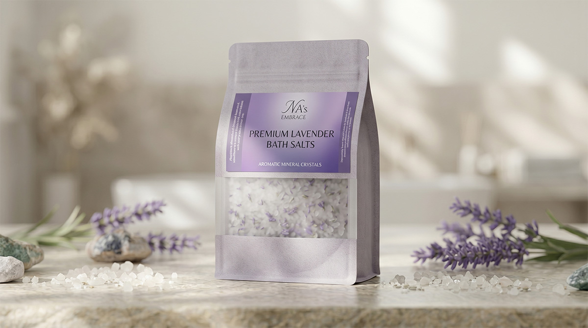 Flat Bottom Bag for Bath Salts