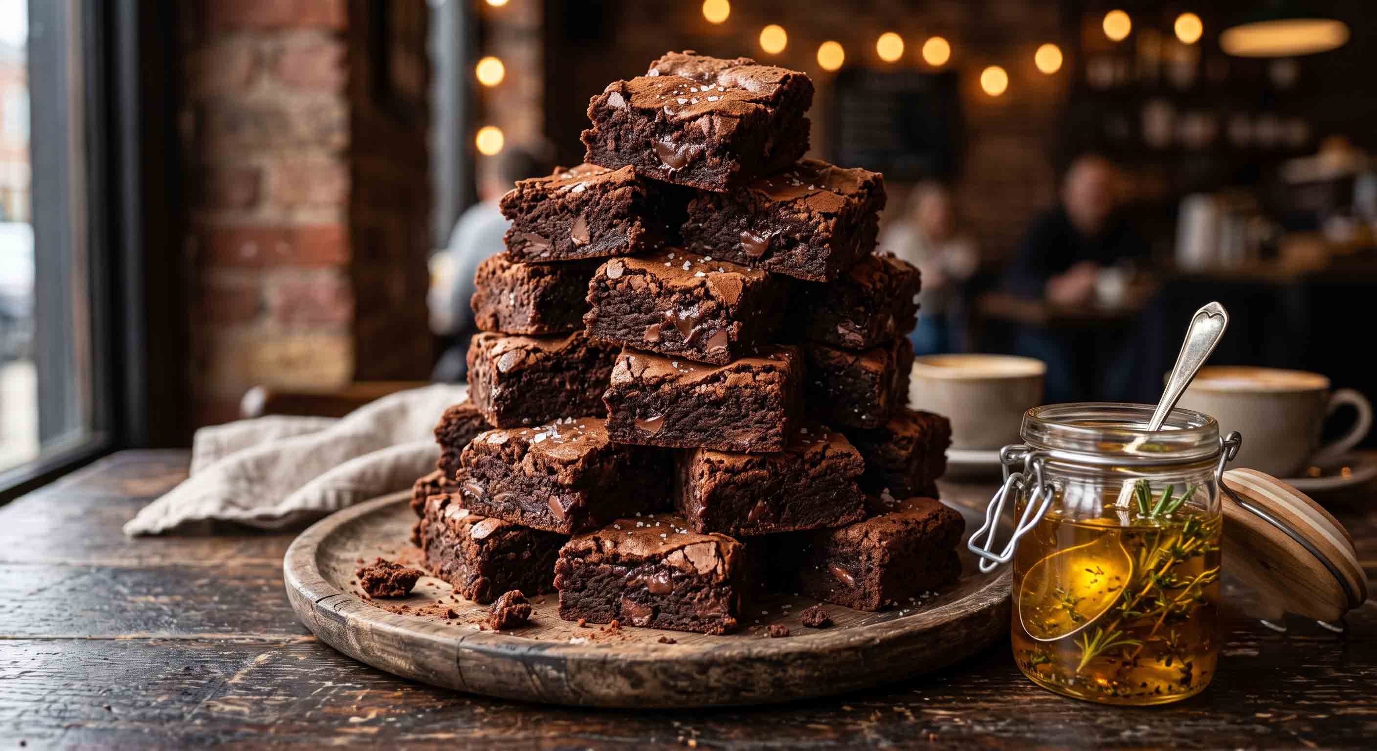 cannabutter and a massive plate of brownies baked using one ounce of cannabis extract