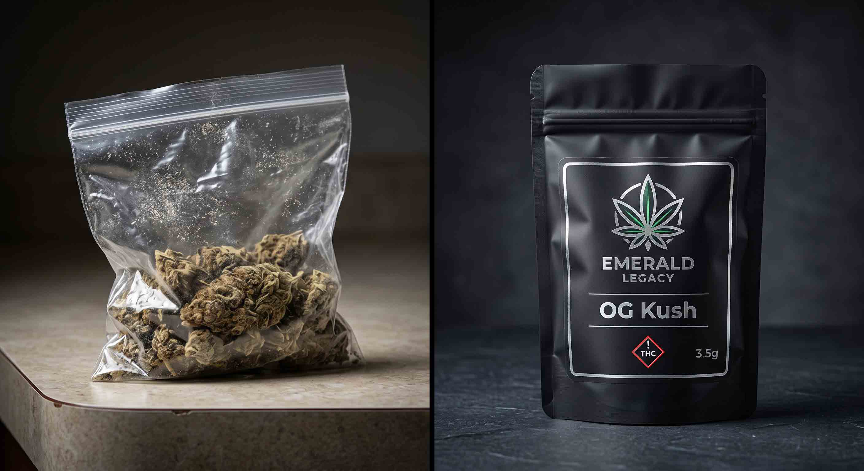 Cheap plastic ziplock bag vs premium custom mylar packaging pouch