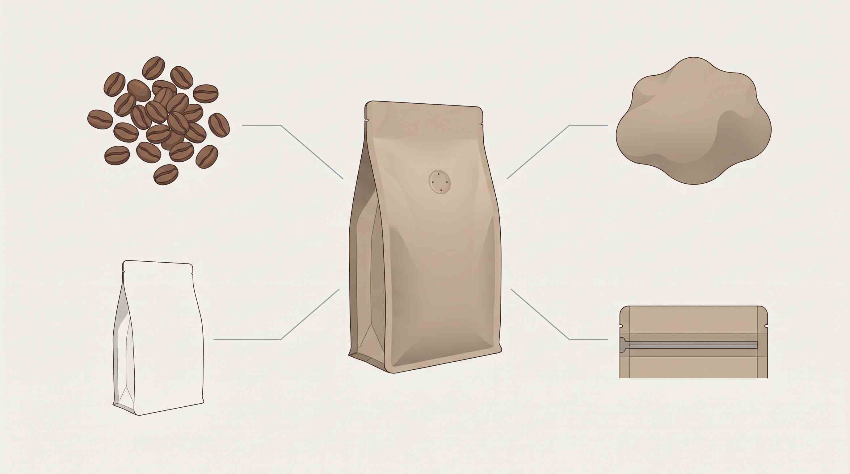 Illustrative coffee bagging inputs diagram