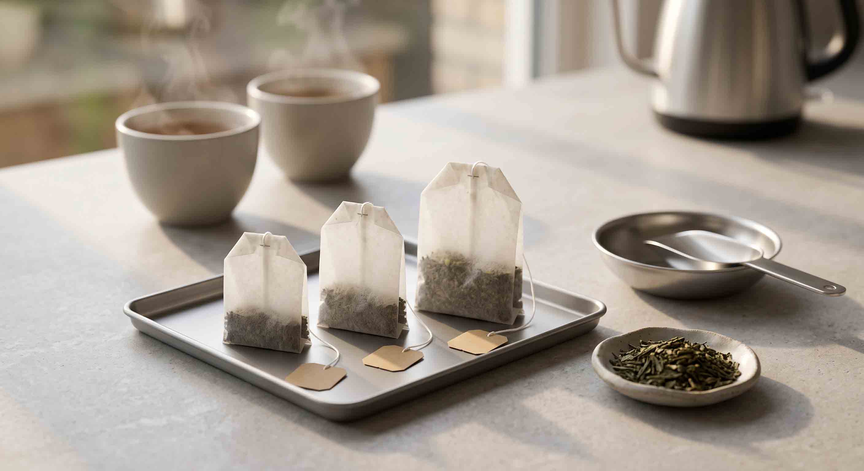 Illustrative order-planning reference of a controlled tea-bag fill trial.