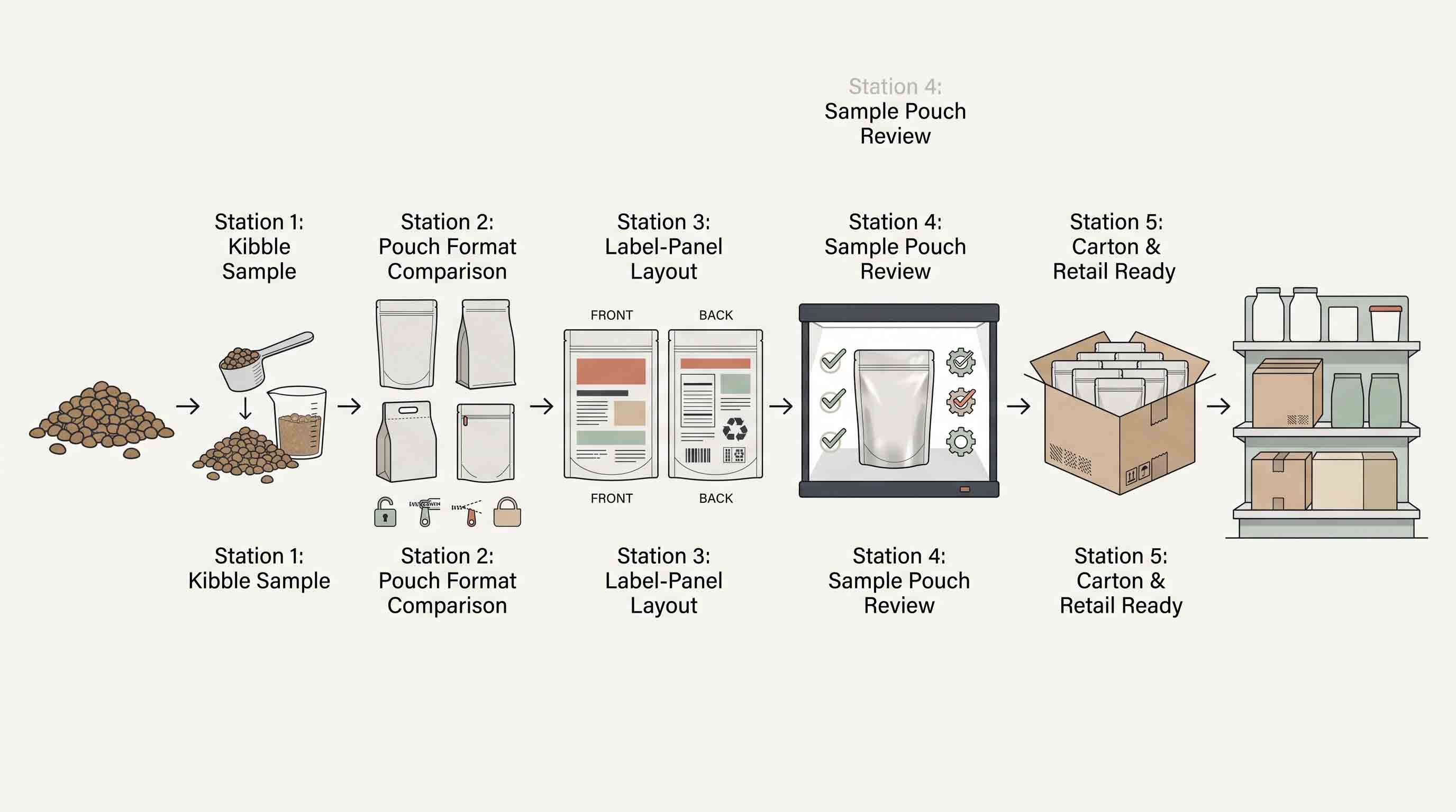 Illustrative technical diagram of packaging brief workflow.