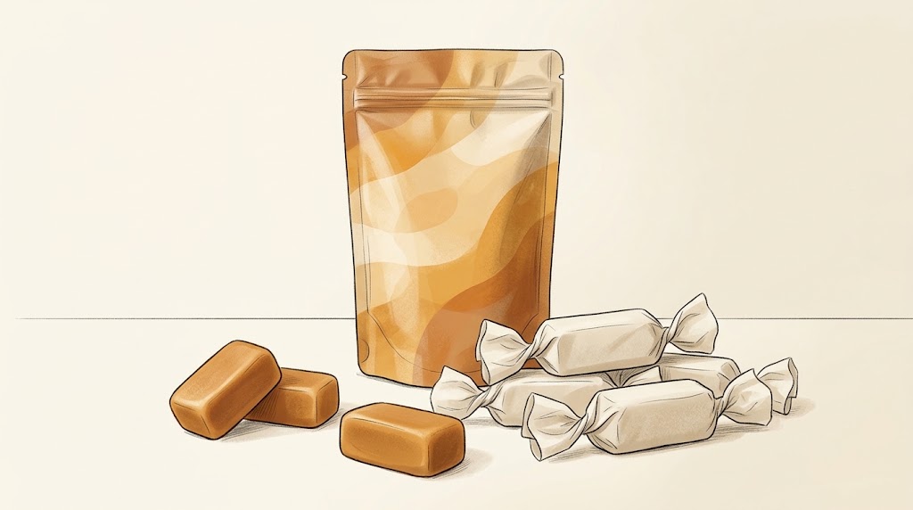 Caramel wrappers and retail pouch packaging