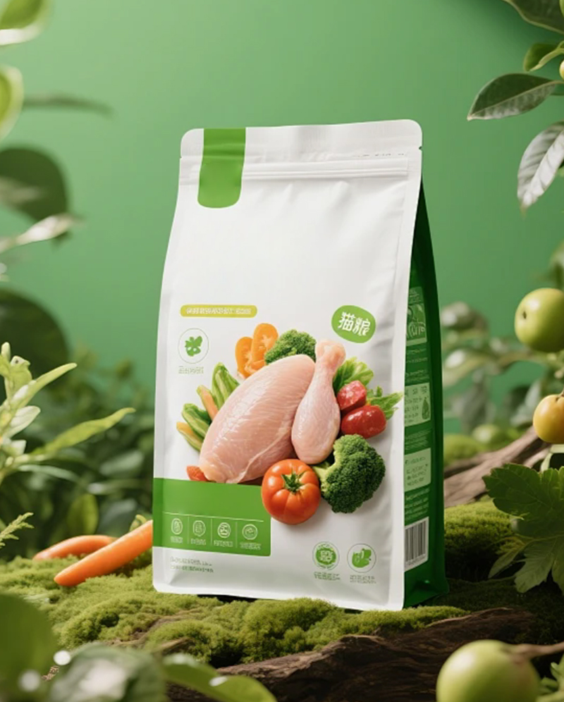 Cat food pouch product and production reference.