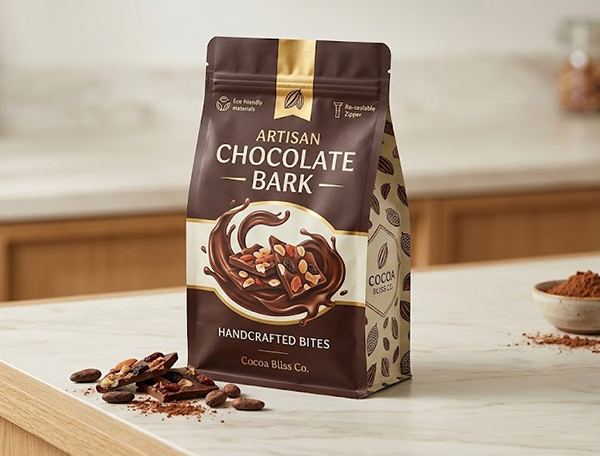 Custom Side Gusset Bags for Chocolate