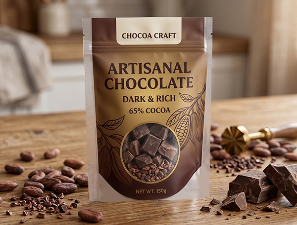 Custom Flat Bottom Bags for Chocolate