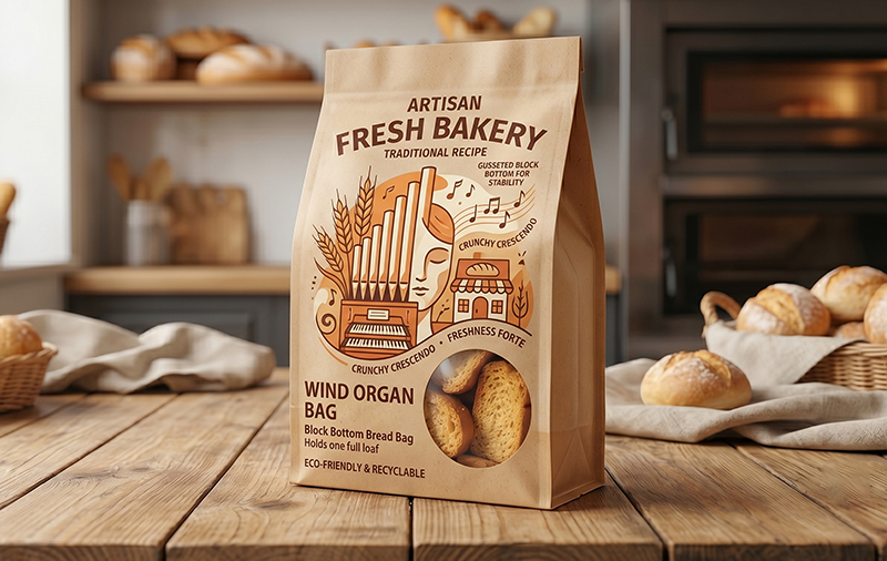 Square Bottom Bag for Custom Rusk Packaging