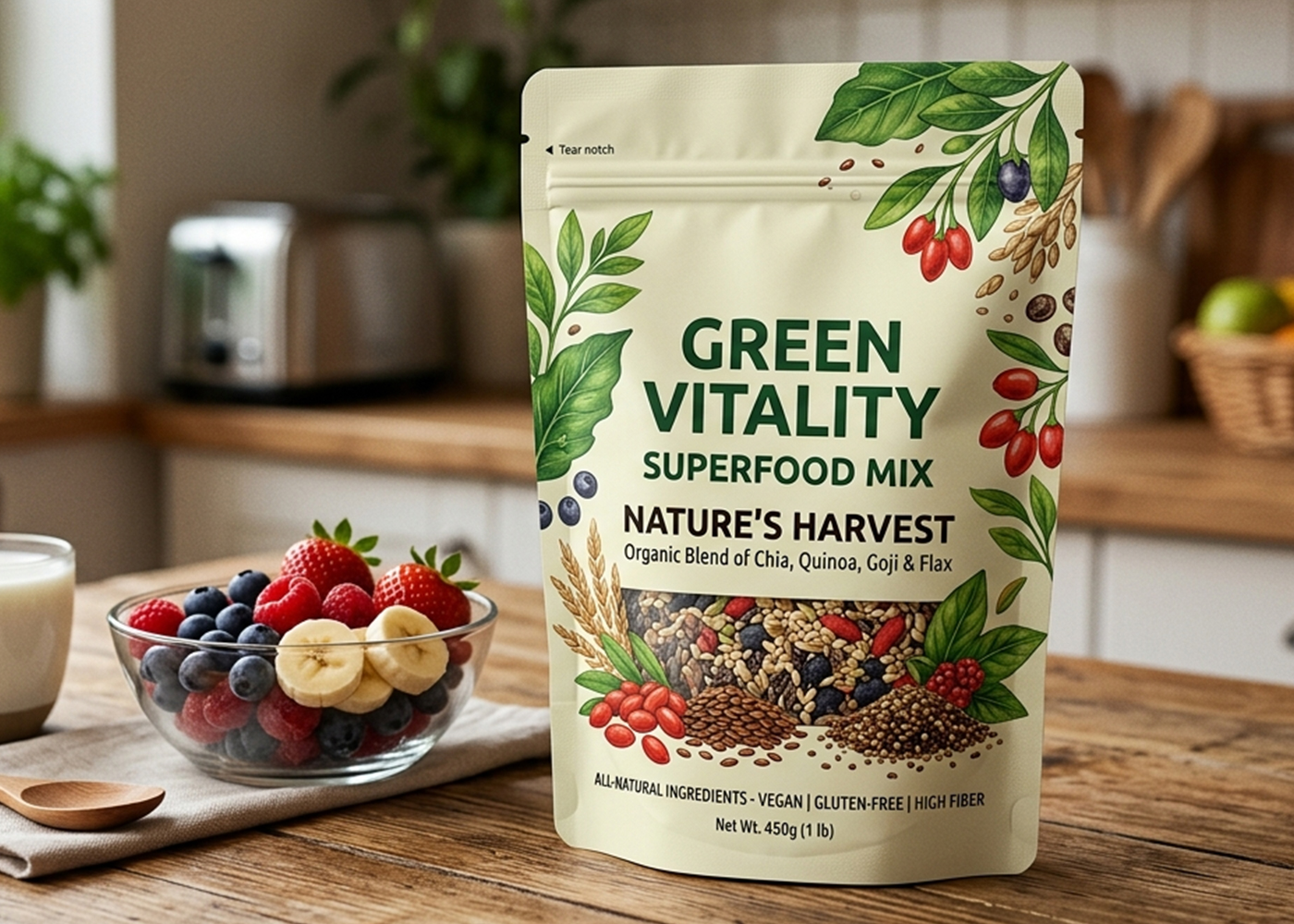Spot UV for Superfood Pouches