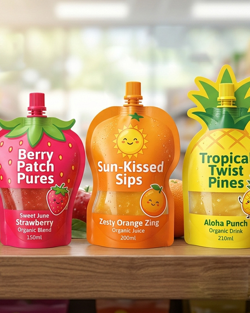 Custom Shaped Juice Pouches