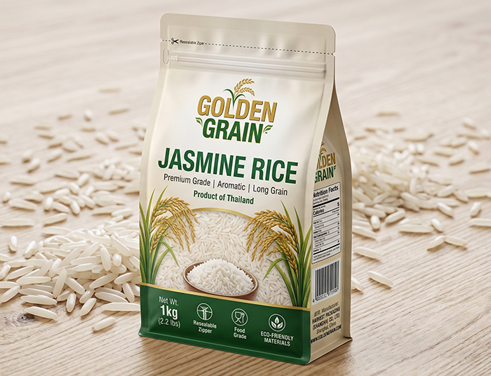Flat Bottom Rice Bags (8-Side Seal)